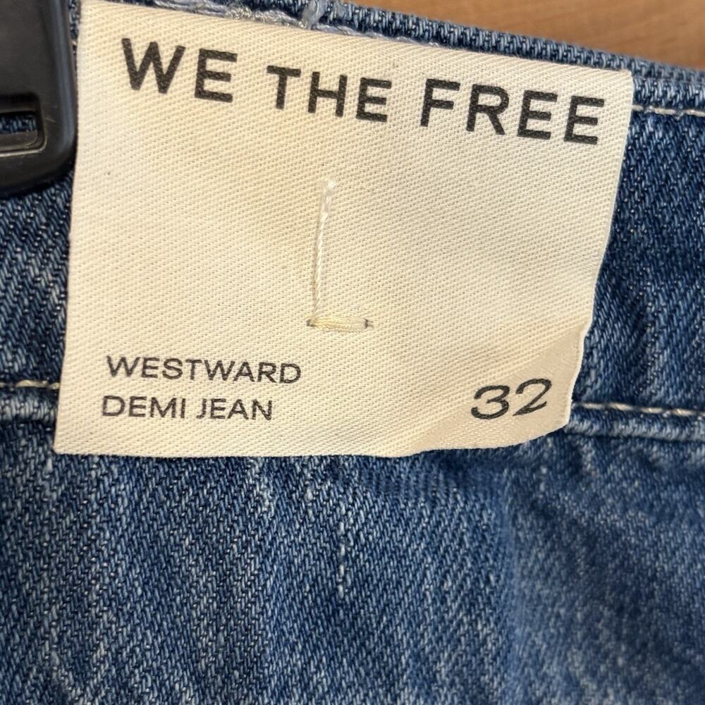Free People We The Free Westward Under The Sea Wide Leg Jeans Size 32** Nautical - Picture 11 of 16